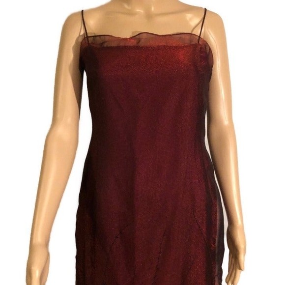 Georgiou Studio Wine Spaghetti Straps Evening Gown - Picture 5 of 9